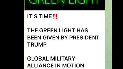 THE GREEN LIGHT HAS BEEN GIVEN BY PRESIDENT TRUMP