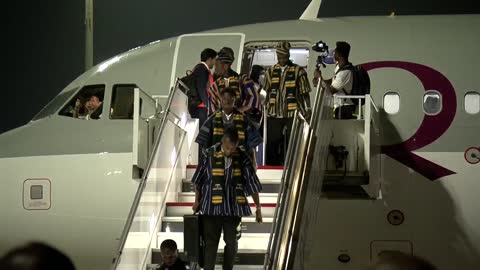 Ghana arrive in style to Qatar as they step off the plane