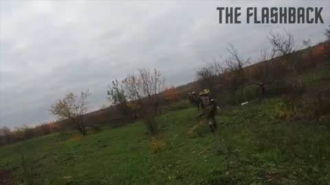 V.S.U. soldiers under fire on the outskirts of Bakhmut.