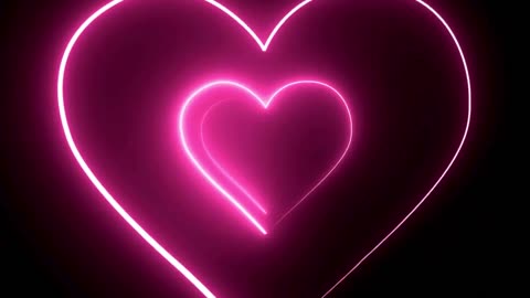 773. Neon Love Hearts Tunnel I Purple Heart Background Neon Heart