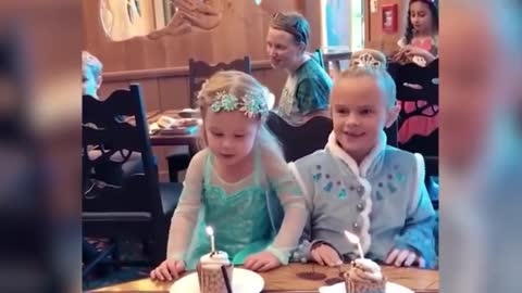 Birthday Girl Falls of Chair Right Before Blowing Candle