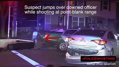 Police chase robbery suspect who CRASHES his vehicle then SHOOTS officer at point blank range