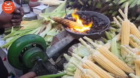 AMAZING LIVE FIRE POPCORN FRY INDIAN STRETT FOOD