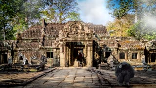 Beautiful Ancient Temple And Wild Animal