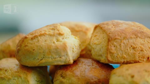 Coconut Cream & Pineapple Jam Scones Nadiya's British Food Adventure Episode 7 - BBC Two