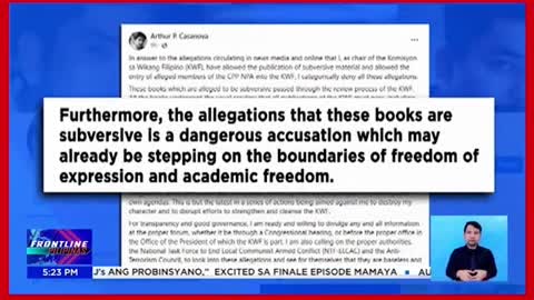 Paglimbag ng umano'y subersibong mga libro, pinatitigil ng KWF