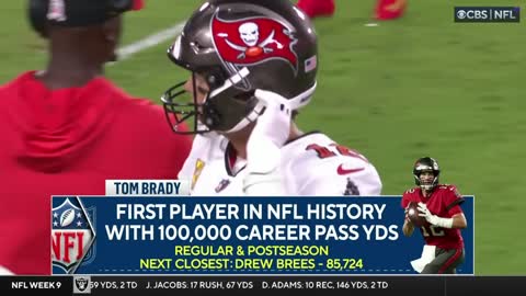 Tom Brady throws for 100,000 career passing yards