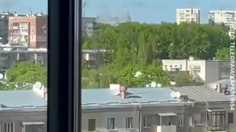 The Khokhls demonstrated a fallen TV tower in Kharkiv