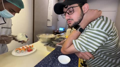 Maaz safder world Trying sushi first time 🍣😕