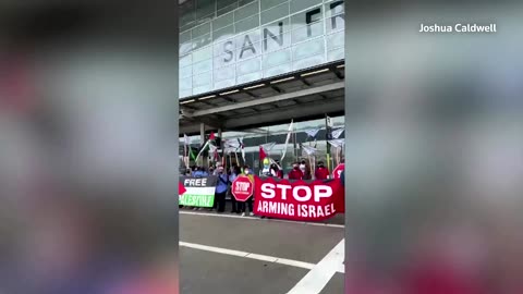 Pro-Palestinian activists block SF airport terminal