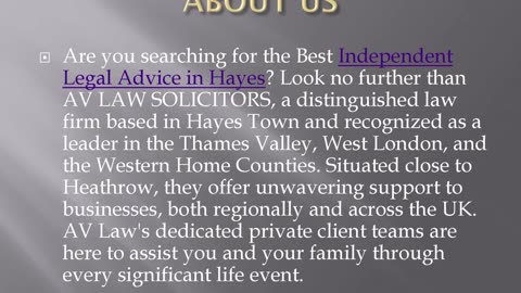 Best Independent Legal Advice in Hayes