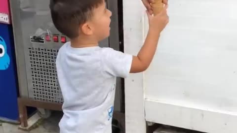 Cute ice cream seller