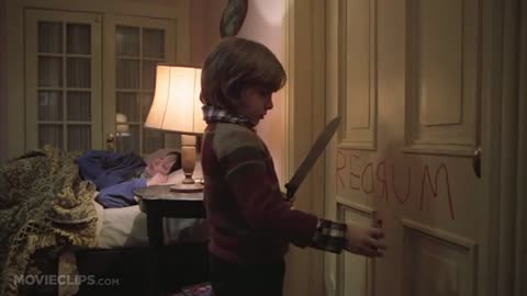 "REDRUM" : Danny sees "MURDER" backwards in a mirror : THE SHINING (1980)