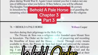 Behold a Pale horse Chapter 3 Secret Societies and the new world order pt 3