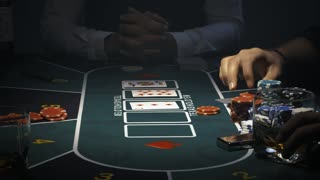 Person betting on a poker game