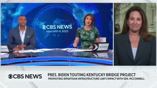 President Biden and Senate Minority Leader Mitch McConnell tout Kentucky bridge project