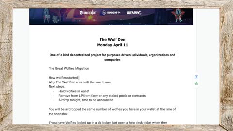 The Great Migration - Wolf Den Monday 4/11