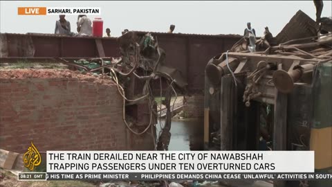 At least 35 passengers killed & 80 injured after train derails in Pakistan