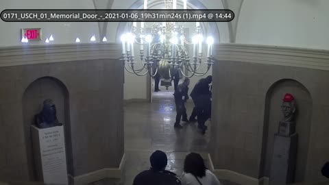 Out of Control Officer Dunn drops magazine as he runs up the steps to the Mini-Rotunda