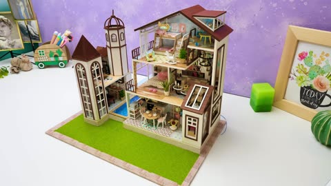 Adding A NEW 3-STORY Miniature Wooden House To Our Collection!