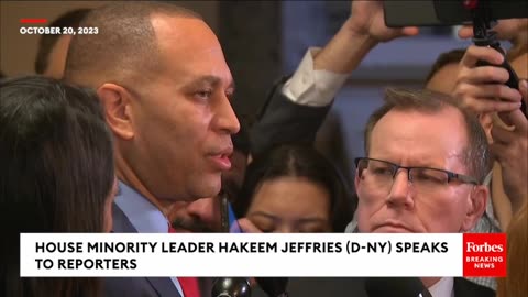 Hakeem Jeffries Asked Point Blank About Whether 'Democrats Are To Blame' For Speaker Drama