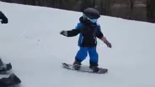 3 year old snowboarding tussey