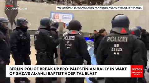 Berlin Police Break Up Pro-Palestinian Rally In Wake Of Gaza's Al-Ahli Baptist Hospital Blast