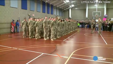 Toddler ignores military rules, runs to mom, becomes viral sensation! | USA TODAY