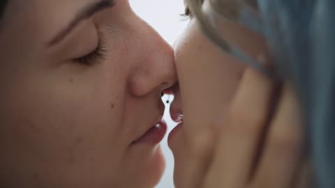 Passionate Lesbians Kissing
