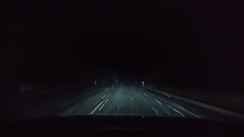 Night drive through rain/snow ASMR