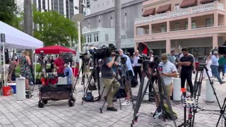 In Front of Miami’s Courthouse Pending Trumps Sham Indictment