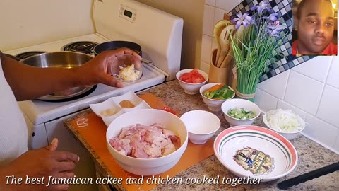 The bes Jamaican ackee and steam rice with chicken.