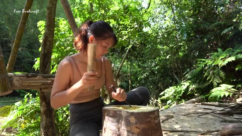 Crafting Baking Tools, Cake From Rice, Solo Bushcraft , Survival Alone in the Rainforest Ep.24