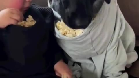 When you watch a movie with popcorn