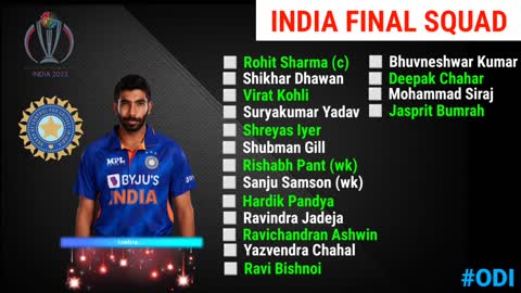 ICC ODI Cricket World Cup 2023 Team India Best & Probable Squad IND New Squad for World Cup 2023