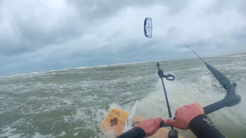 This is kitesurfing in the Netherlands