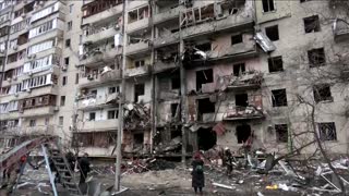 Residential building wrecked after Russian missile