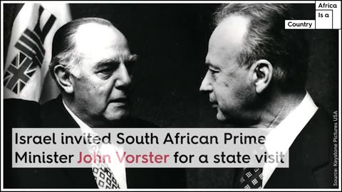 israels actual relationship with apartheid South Africa