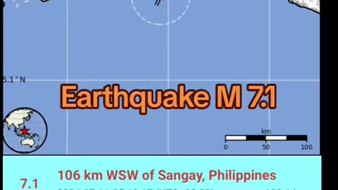 A Powerful Earthquake Of Magnitude 7.1 Occurred Near The Island Of Mindanao, Philippines