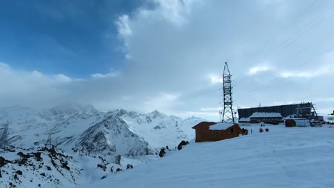 Mount Elbrus is the highest mountain in Europe height is 5642 m. Timelapse