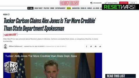 Tucker Carlson Says Alex Jones Far More Credible Than The State Department