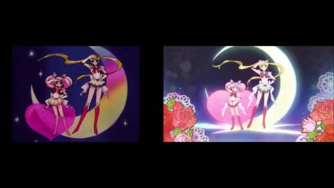 Sailor Moon - Moon Crisis Comparison ( SuperS VS Eternal Movie )