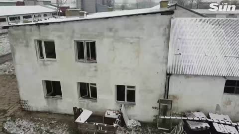 Drone footage captures damage left by missile strike on Polish village