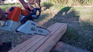 making beams on the chainsaw