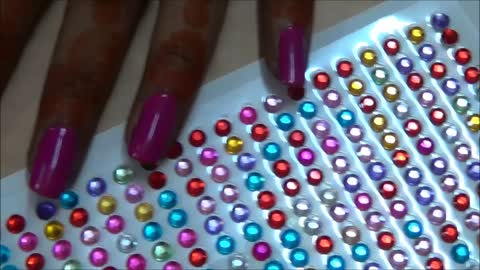 Pink diamond nail art for beginners