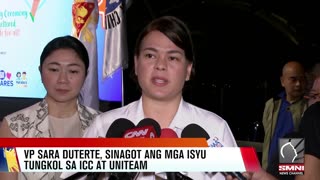 VP Sara Duterte, sinagot ang mga isyu tungkol sa ICC at UniTeam