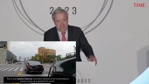 Climate Change Pundit UN Sec Gen Travelling in Mecedes Benz and SUV for Lunch lincolnkarim