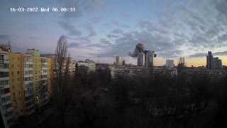 CCTV shows Russian strike hitting Kyiv buildings