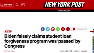 Joe Claims He Secured Winning Votes for Student Loan Forgiveness