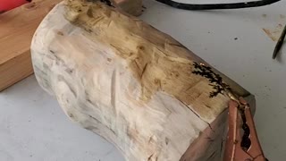 Fractal wood burning on a maple log